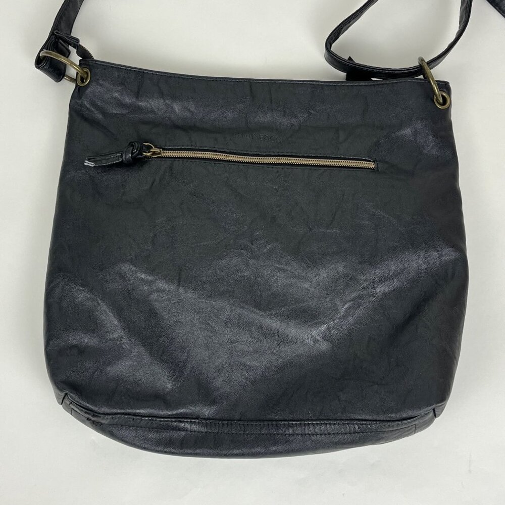Stone & Co. Black Faux-Leather Crossbody Bag Purse - Picture 6 of 12